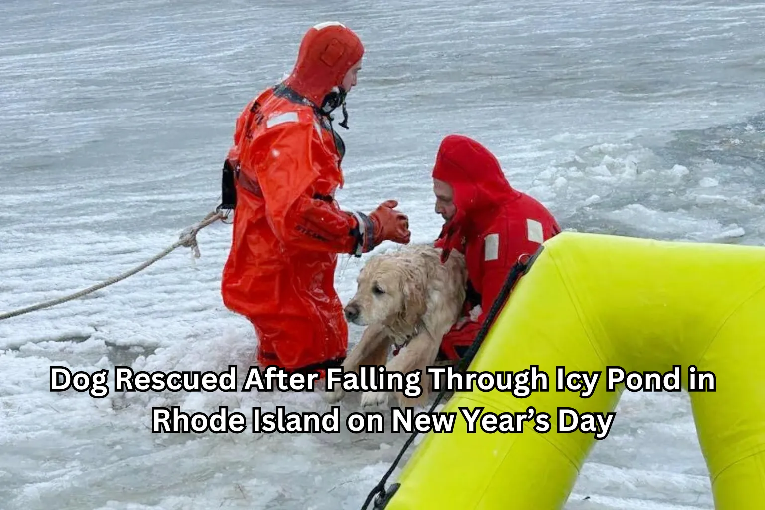 Dog Rescued After Falling Through Icy Pond in Rhode Island on New Years Day